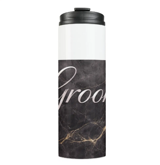 Elegant Black & Silver Design Thermal Tumbler