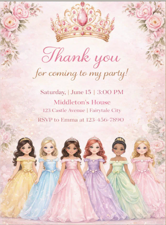 Royal Princess Birthday Invitations