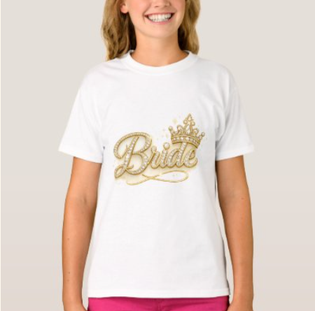 Bride Gold Crown Shirt – Glam Bridal Party Tee