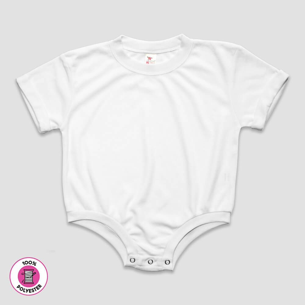 Rolled Short Sleeve Baby Bubble Rompers - Premium 100% Polyester White White 6-12M