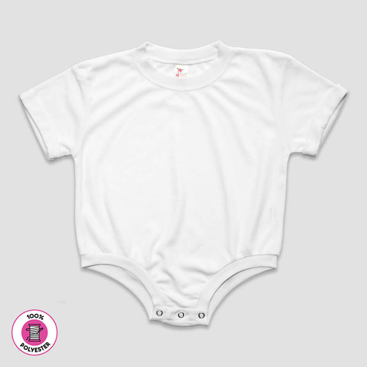 Rolled Short Sleeve Baby Bubble Rompers - Premium 100% Polyester White White 6-12M