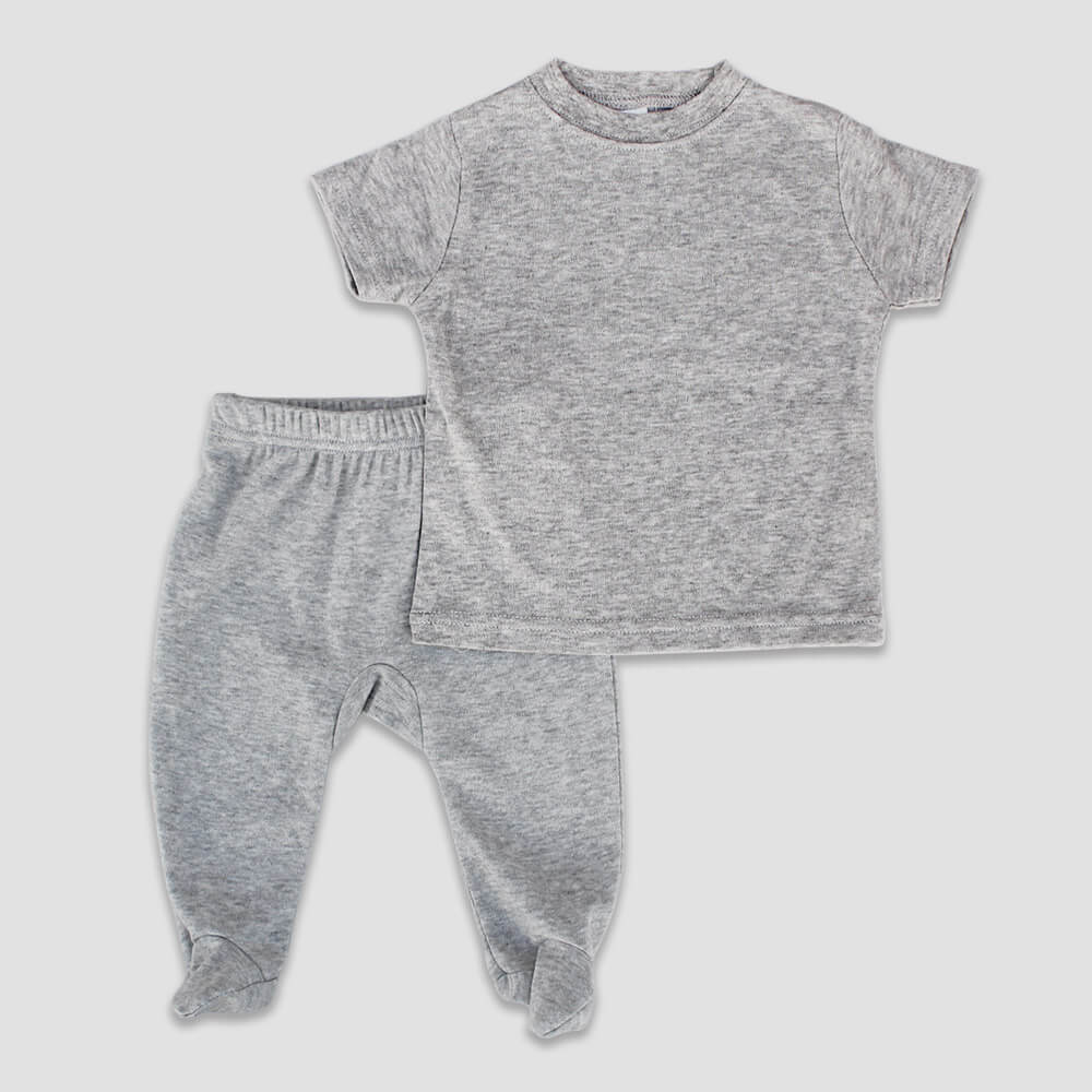 Luxe Baby Footed Pants and Short Sleeve T-Shirt Sets Black additional image 1