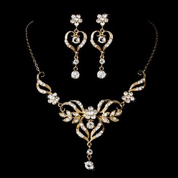 Beautiful Gold Crystal Bridal Jewelry Set Ne 8322 35
