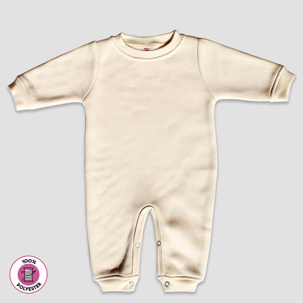Baby One-Piece Sleep and Play Long Sleeve - 100% Polyester Fleece White additional image 1