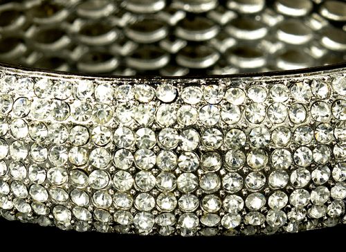 Luxe Rhinestone Bracelet – Silver Clear Edition #1112
