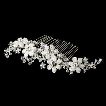 Crystal Hair Comb Silver Hp 037 23