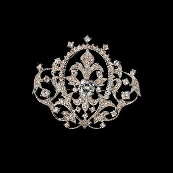 Crown Jewel Vintage Rhinestone Brooch – Crystal Edition #1463