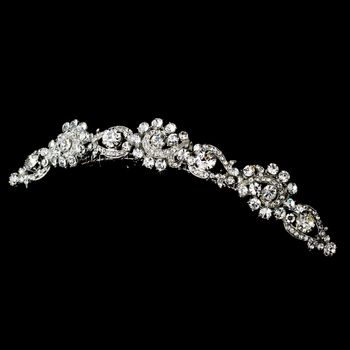 Elegant Silver Bridal Hair Comb W Rhinestones 8404 88