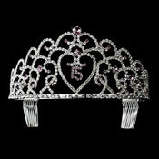 Glistening Quincea Era Sweet 15 Light Amethyst Princess Tiara In Silver 252 32