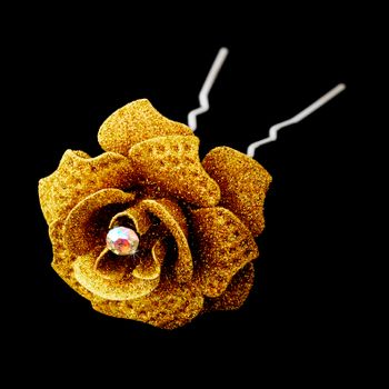 Gold Glitter Crystal Bridal Hair Pin 900 25