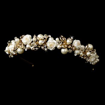 Glamour Crystal Tiara – Gold Edition #0898