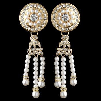Glamour Gold Jewel Earrings – Champagne Edition #1487