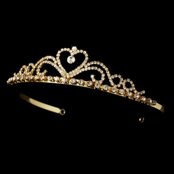 Classic Quinceañera Tiara – Gold Edition #1270