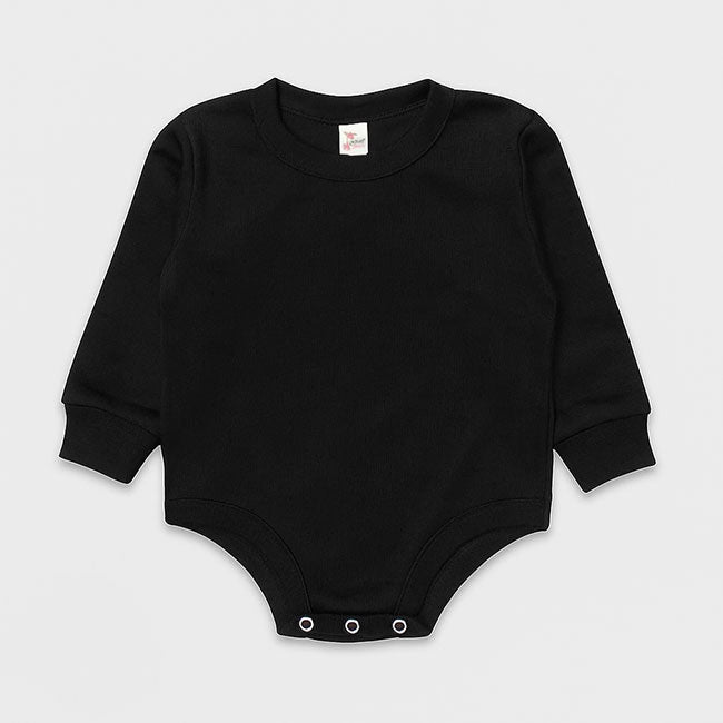 Baby Long Sleeve Fleece Bubble Rompers - Black - 100% Polyester Black 6-12M
