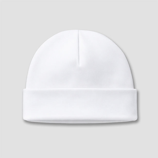 Baby Beanie Hat – Premium 100% Cotton White White Newborn