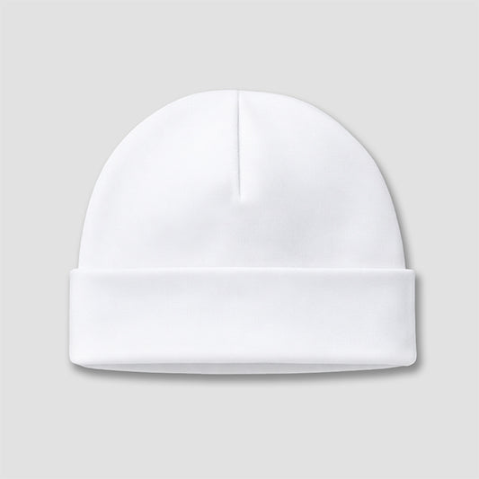 Baby Beanie Hat – Premium 100% Cotton White White Newborn