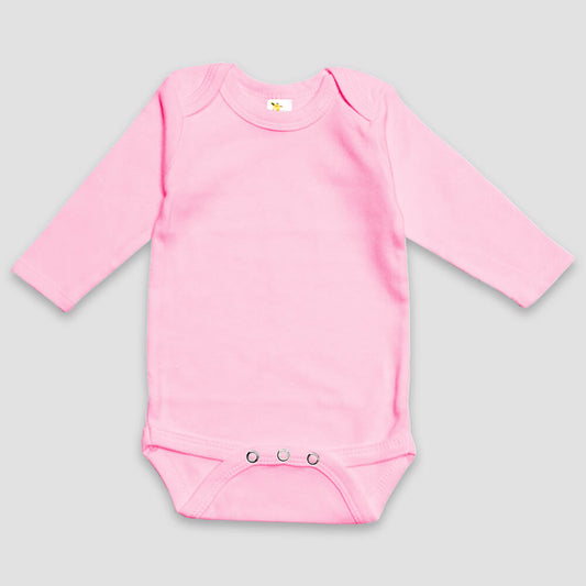 Baby Long Sleeve One-Piece Onesies – Premium 100% Cotton Pink Pink 6-12M