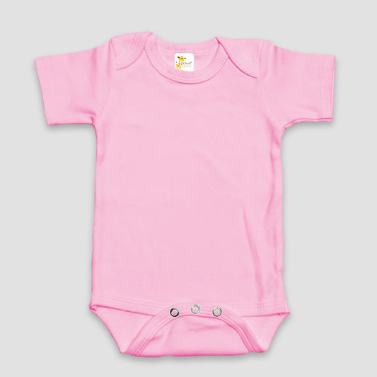 Baby Short Sleeve One-Piece Onesies – Premium 100% Cotton Pink Pink Preemie