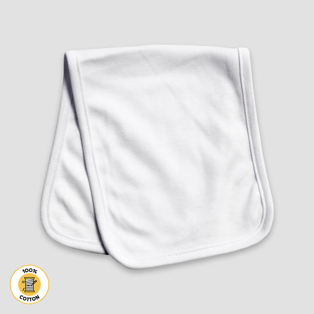 Baby Burp Cloth - 2 Ply - Premium 100% Cotton White White One Size