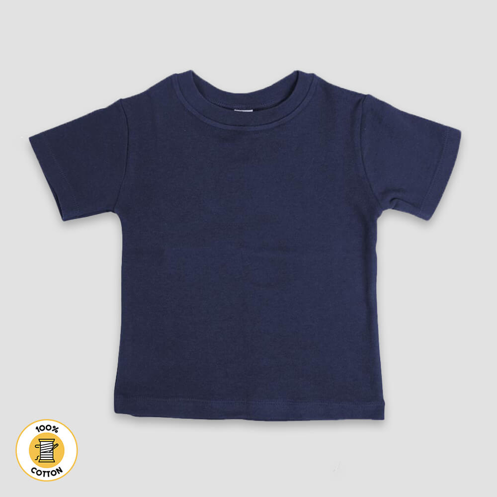 Baby Crew Neck T-Shirts – Premium 100% Cotton Navy Navy 6-12M