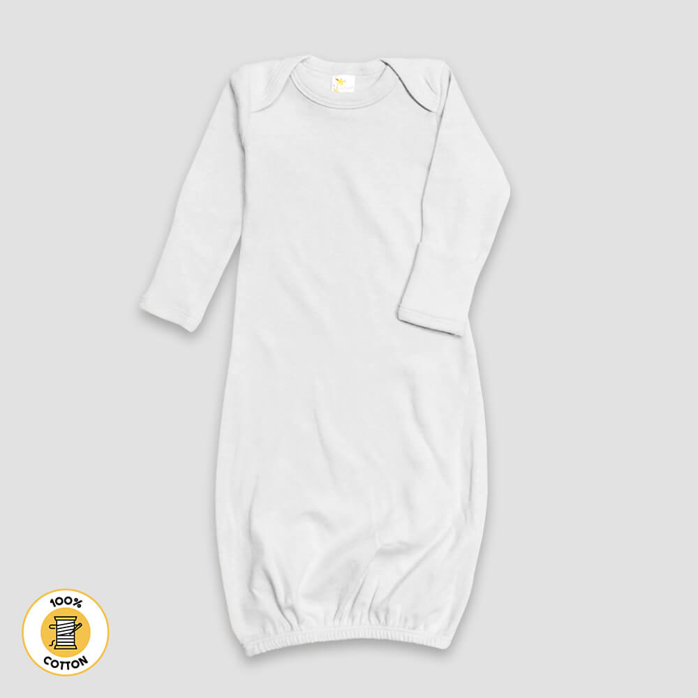 Baby Sleeping Gown With Fold Over Mittens – Premium 100% Cotton Blue additional image 2
