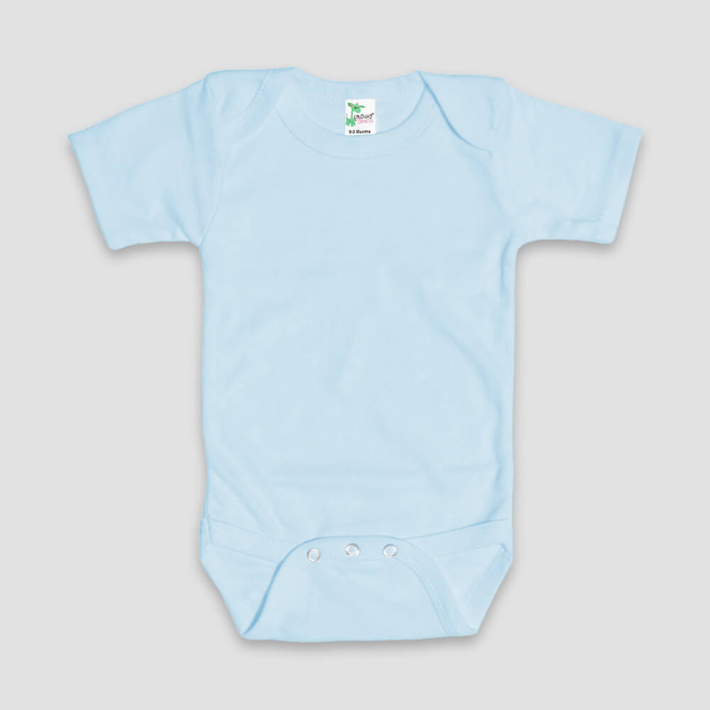 Baby One-Piece Onesies Short Sleeve – Polyester Cotton Blend Blue Blue 6-12M