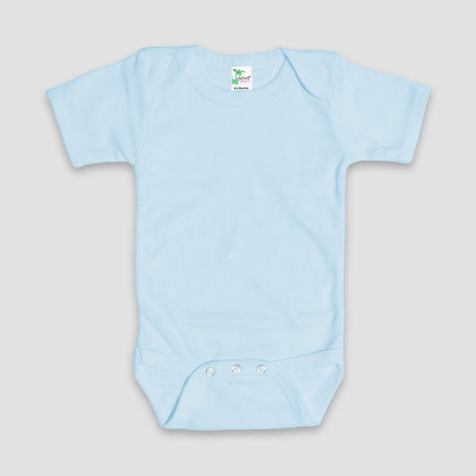 Baby One-Piece Onesies Short Sleeve – Polyester Cotton Blend Blue Blue 6-12M