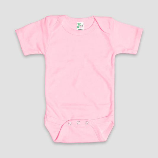Baby One-Piece Onesies Short Sleeve – Polyester Cotton Blend Pink Pink 6-12M