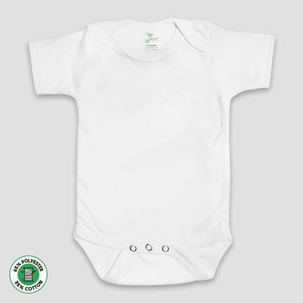 Baby One-Piece Onesies Short Sleeve – Polyester Cotton Blend White White Preemie