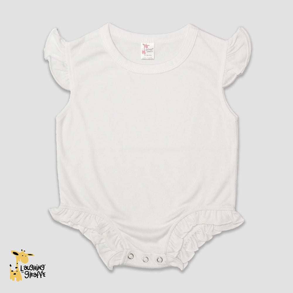 Flutter Sleeve Bubble Rompers - 100% Polyester White 6-12M