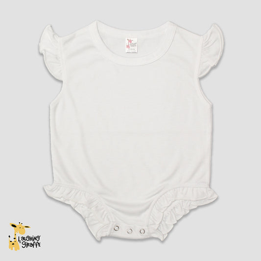 Flutter Sleeve Bubble Rompers - 100% Polyester White 6-12M