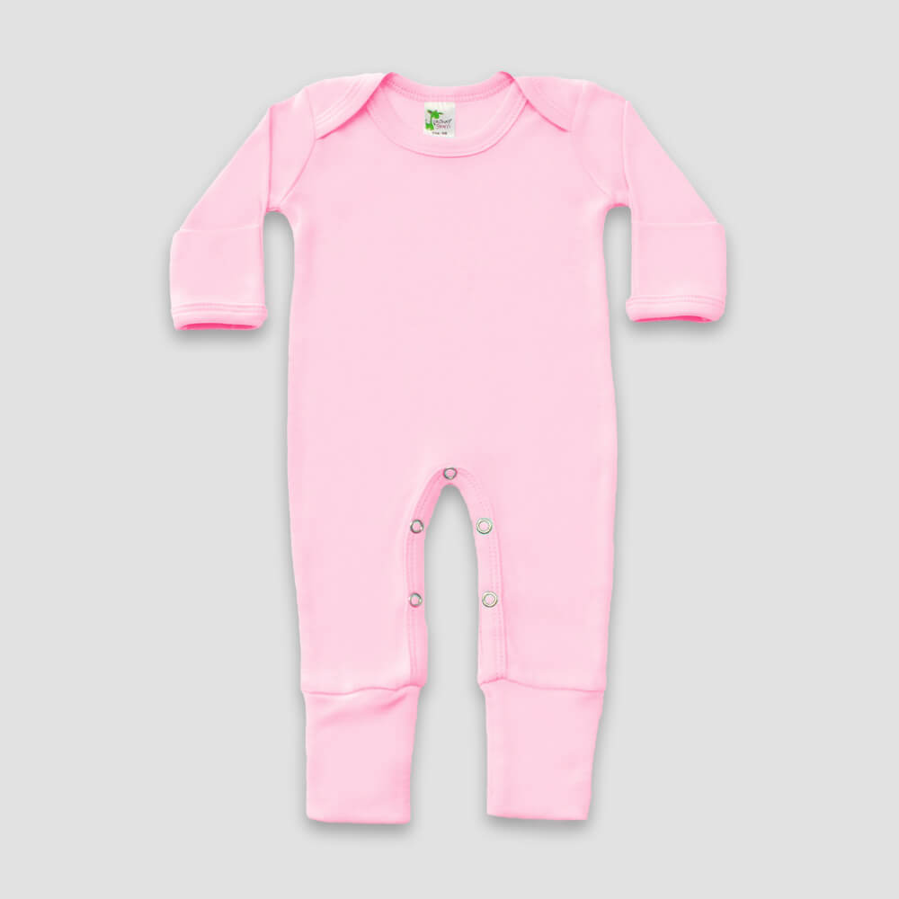 Baby One-Piece Pajamas With Fold Over Mittens & Footies – Polyester Cotton Blend Blue additional image 1