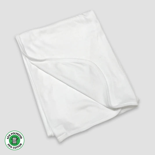 Baby Receiving Blankets - Poly-Cotton Blend White White One Size