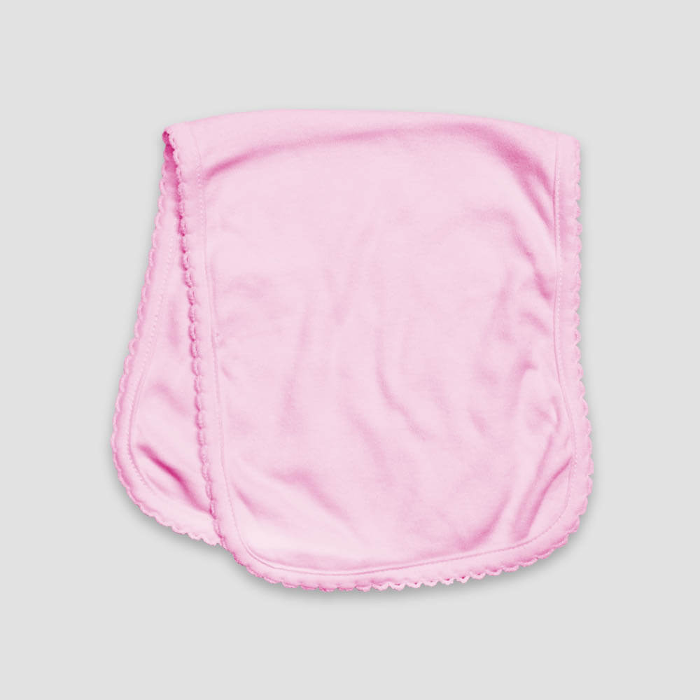 Baby Scallop Burp Cloth – 2-Ply – Polyester Cotton Blend Pink Pink One Size