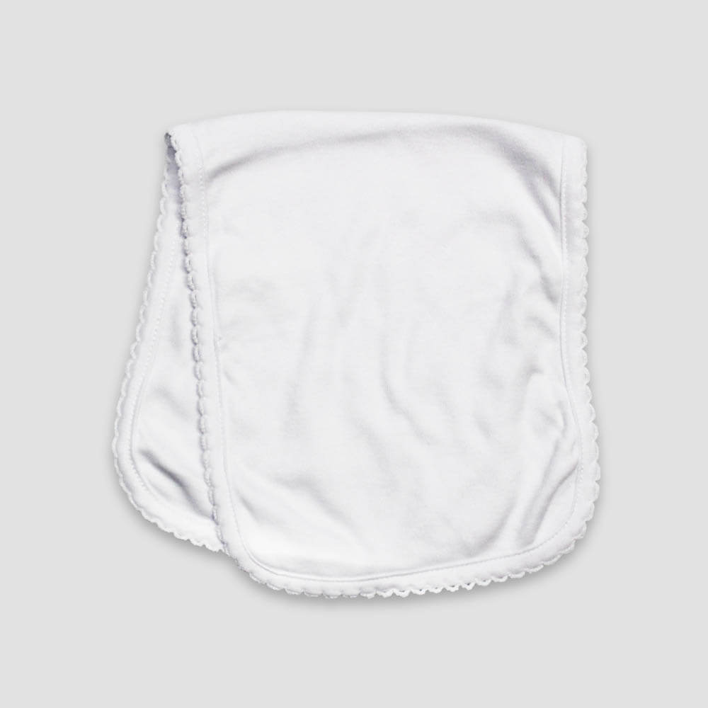 Baby Scallop Burp Cloth – 2-Ply – Polyester Cotton Blend Pink additional image 1
