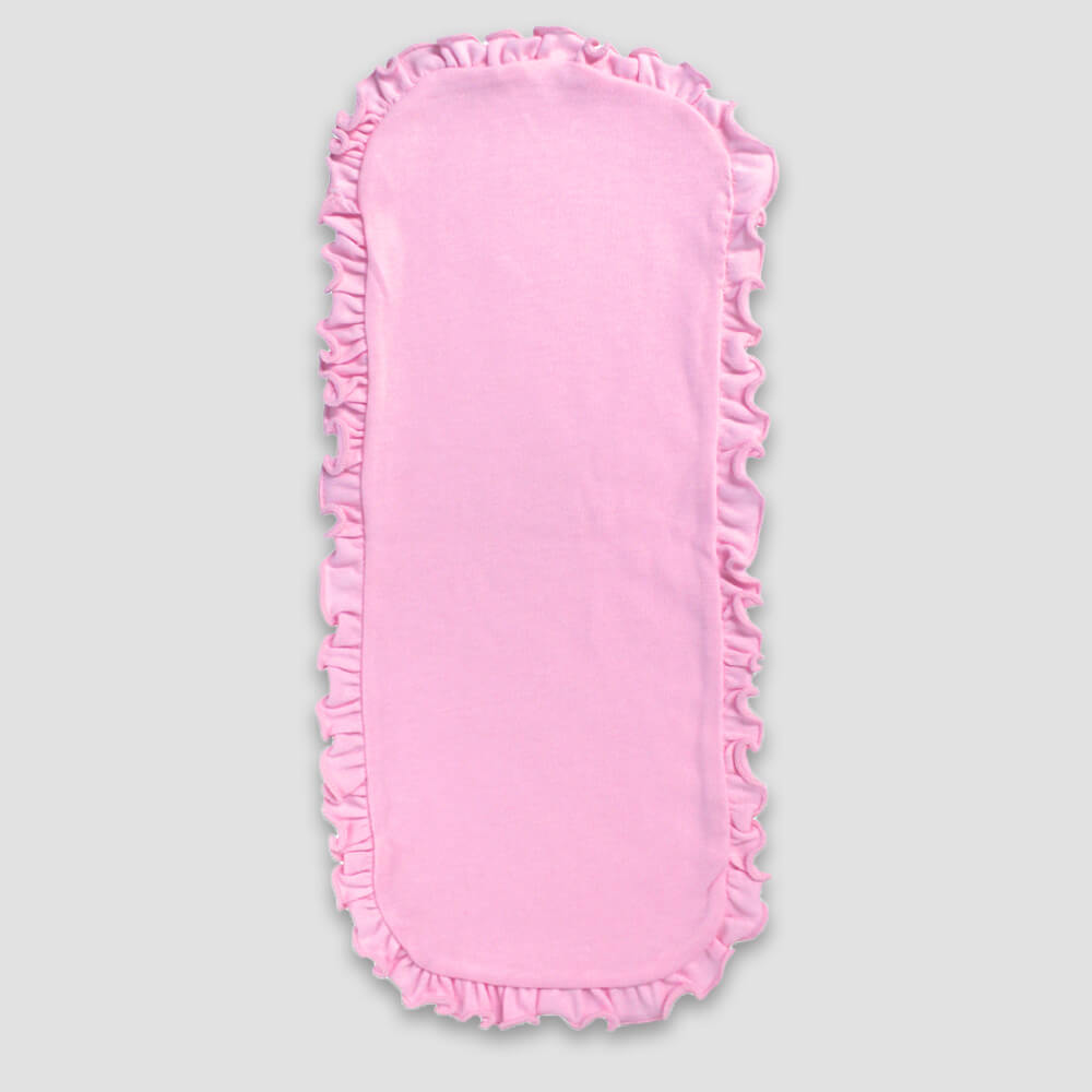 Baby Ruffle Burp Cloths – 2-Ply – Polyester Cotton Blend Pink additional image 1