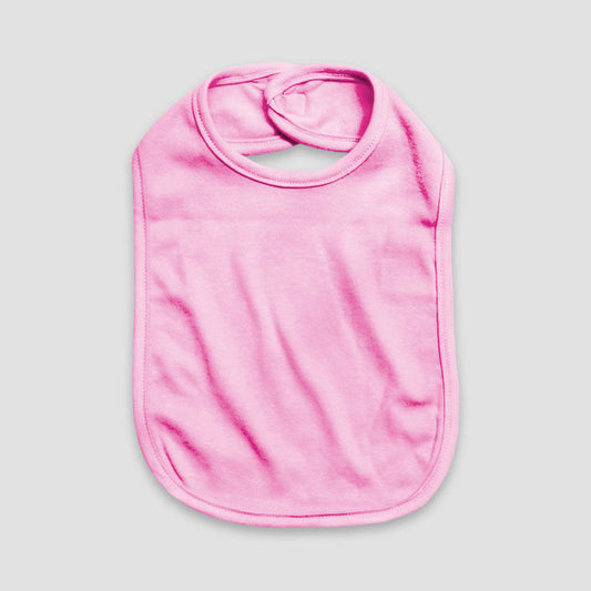 Baby Bibs With Velcro Closure – 2 Ply – Polyester Cotton Blend Pink Pink One Size