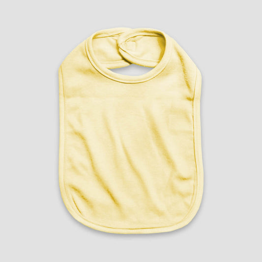 Baby Bibs With Velcro Closure – 2 Ply – Polyester Cotton Blend Yellow Yellow One Size