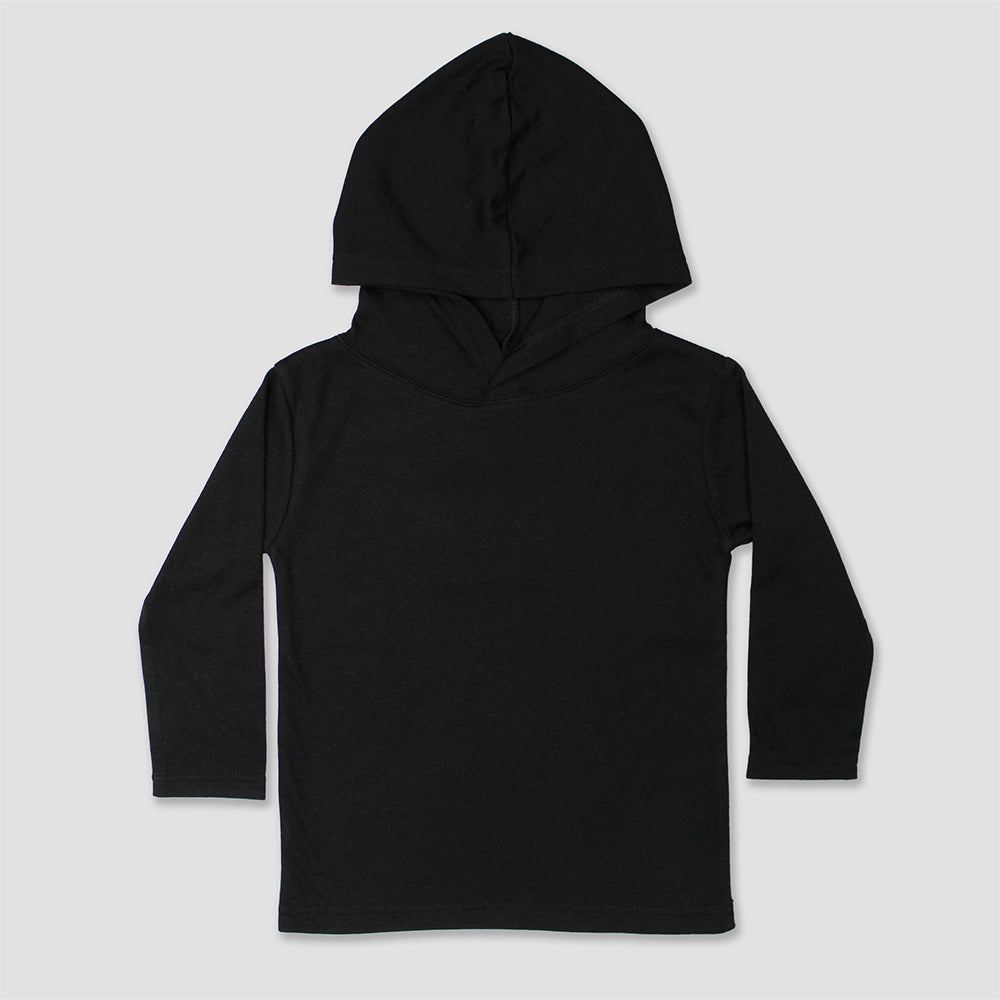 Long Sleeve Hoodie Toddler Tees – Black - PolyCotton Blend Black 5T
