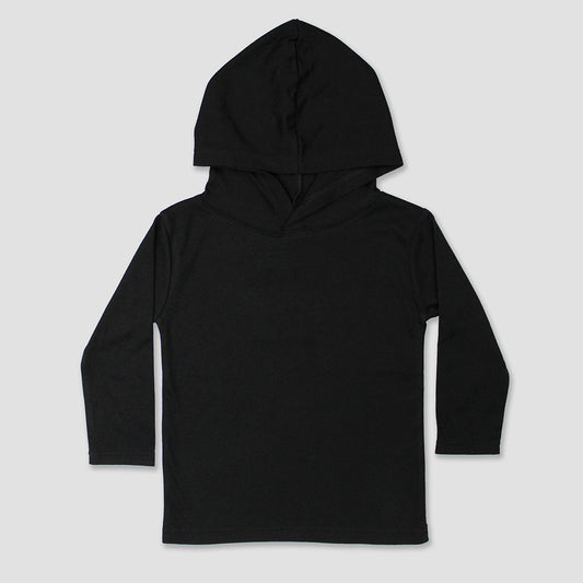Long Sleeve Hoodie Toddler Tees – Black - PolyCotton Blend Black 5T