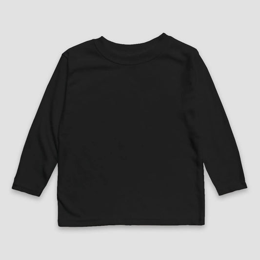 Toddler Long Sleeve T-Shirts - 65% Polyester 35% Cotton Blend Black Black 5T