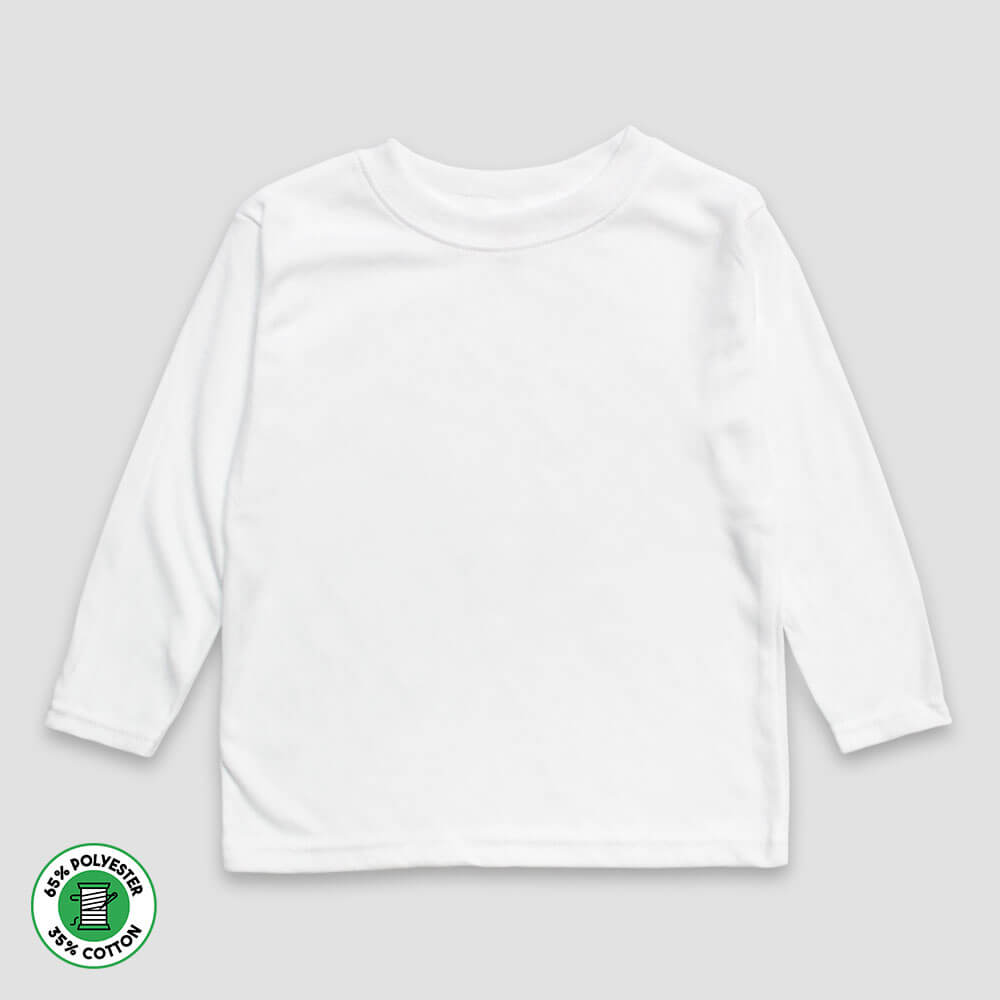 Youth Long Sleeve T-Shirts - 65% Polyester 35% Cotton Blend Black additional image 2