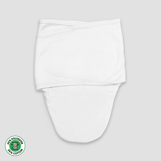 Baby Swaddle Blanket - White - Polyester-Cotton Blend White One Size