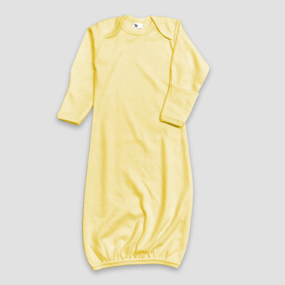 Baby Sleep Gowns With Mittens – Polyester Cotton Blend Yellow Yellow 0-3M