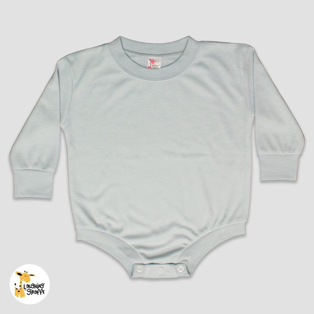 Baby Long Sleeve Bubble Romper for Sublimation – 100% Polyester Silver Silver 6-12M