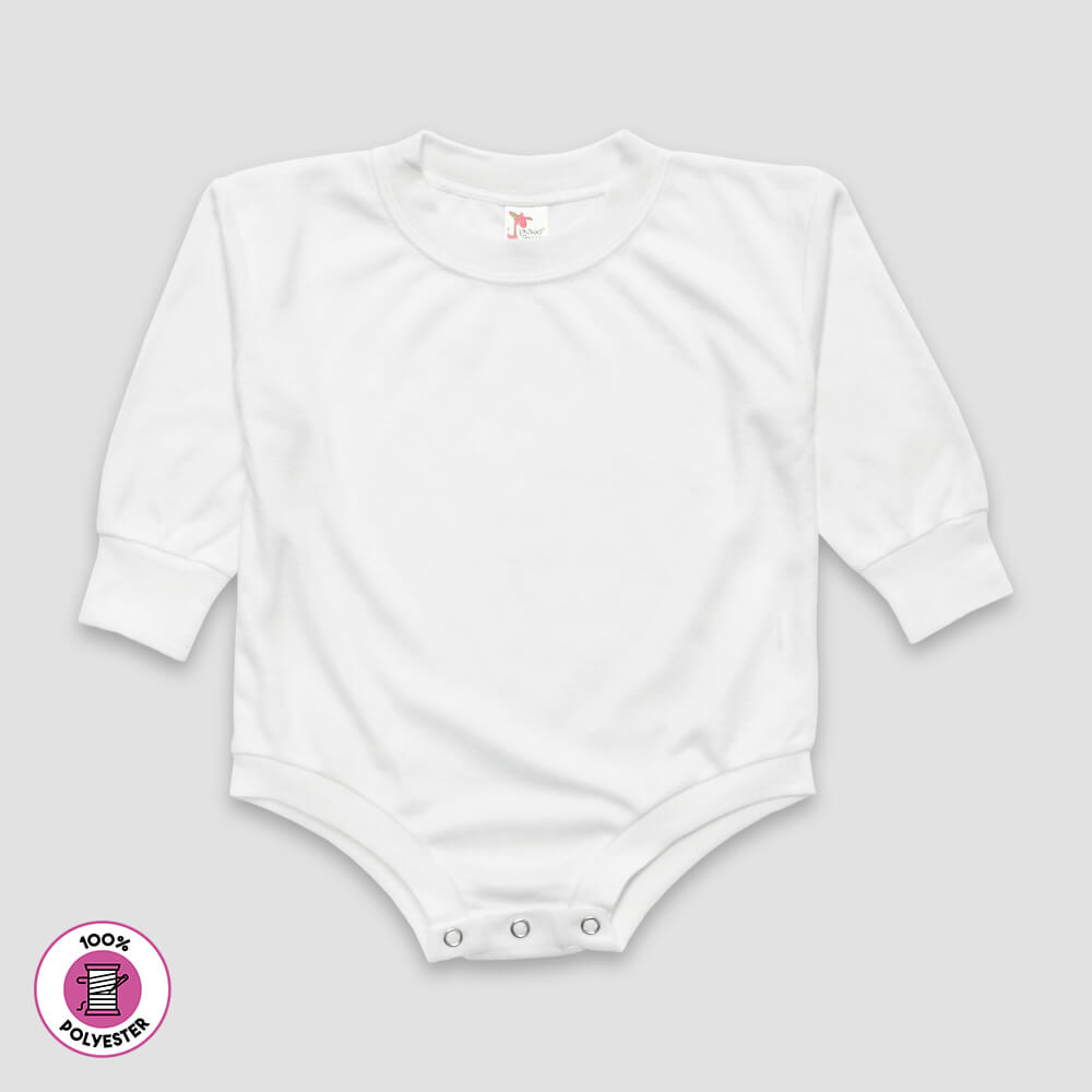 Baby Long Sleeve Bubble Romper for Sublimation – 100% Polyester Silver additional image 2