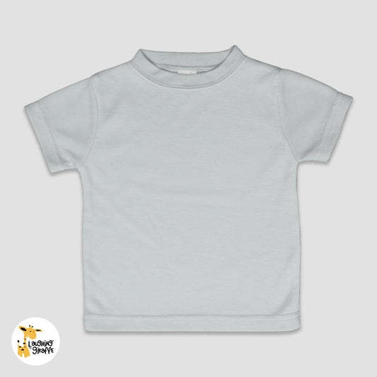 Baby Short Sleeve T-Shirts - 100% Polyester Silver Silver 6-12M