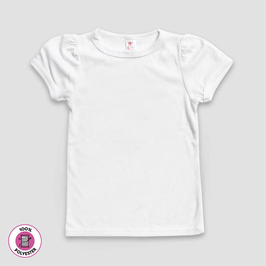 Toddler Girls' Puff Sleeve T-shirts – White – 100% Polyester White 5T