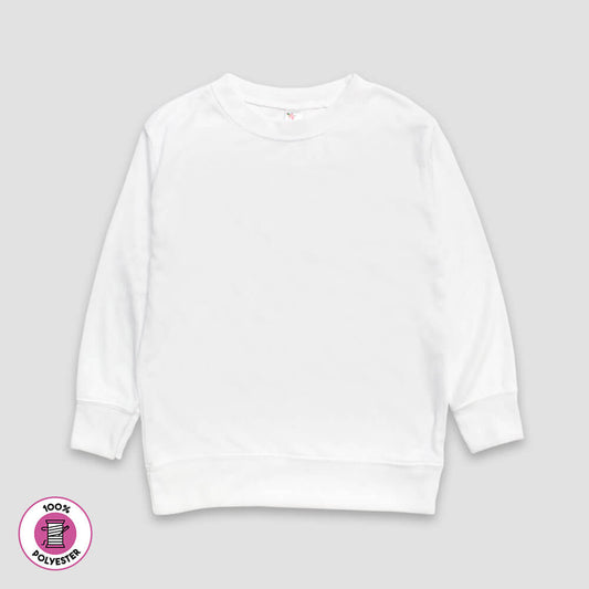 Toddler Long Sleeve Pullover T-shirts – 100% Polyester White White 5T