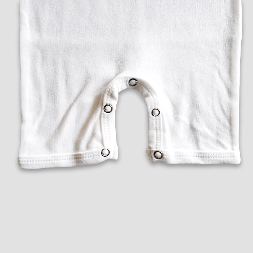 Baby Sleeveless Romper – 100% Polyester – White additional image 4